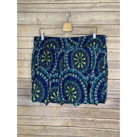 Maurices XL Bubble Style Skirt Green Teal Floral - Picture 1 of 10
